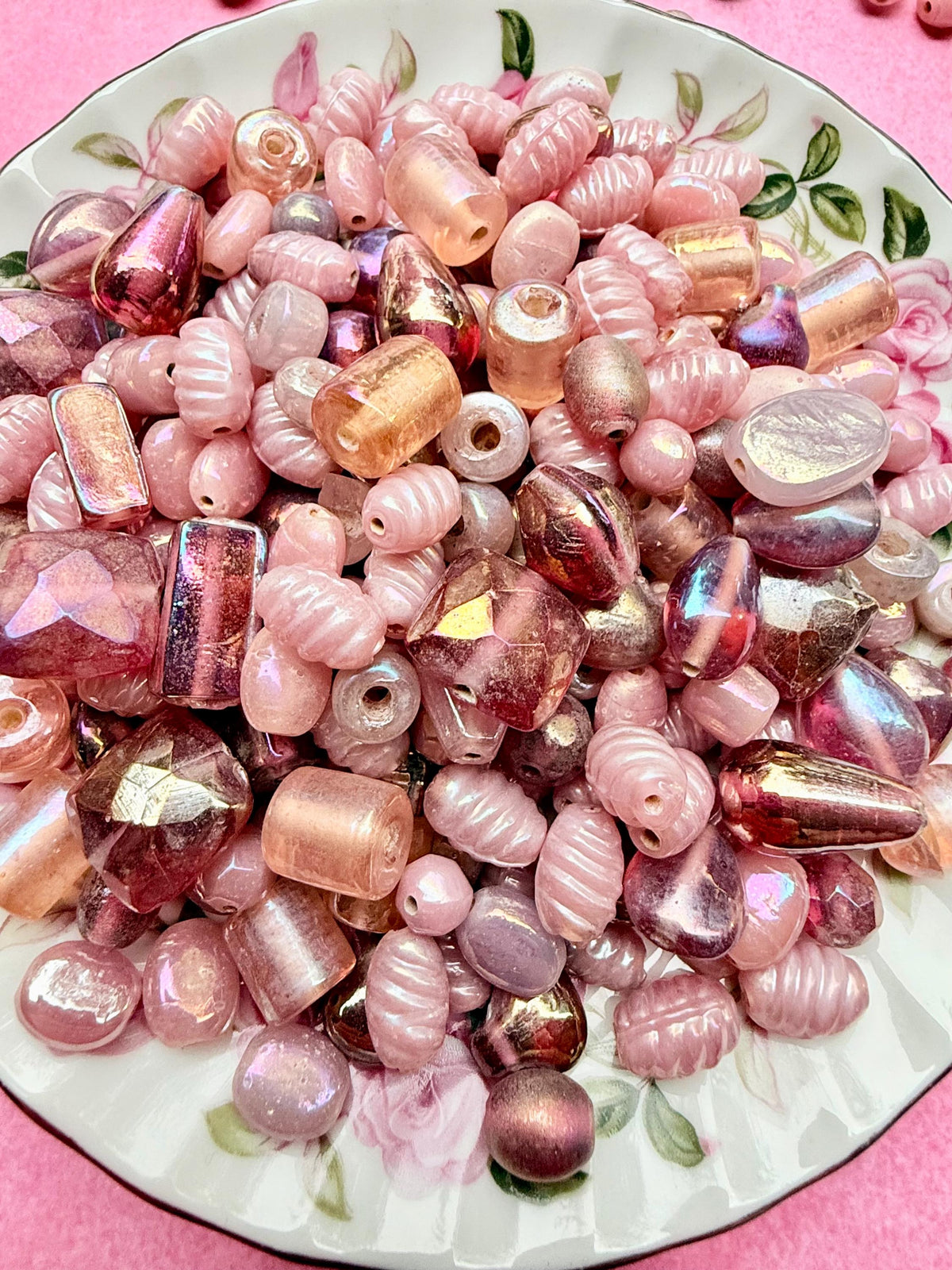 1/2 lb Pony Pink AB Glass Bead Mix – Jewelry Making Supplies – Bulk Half Pound