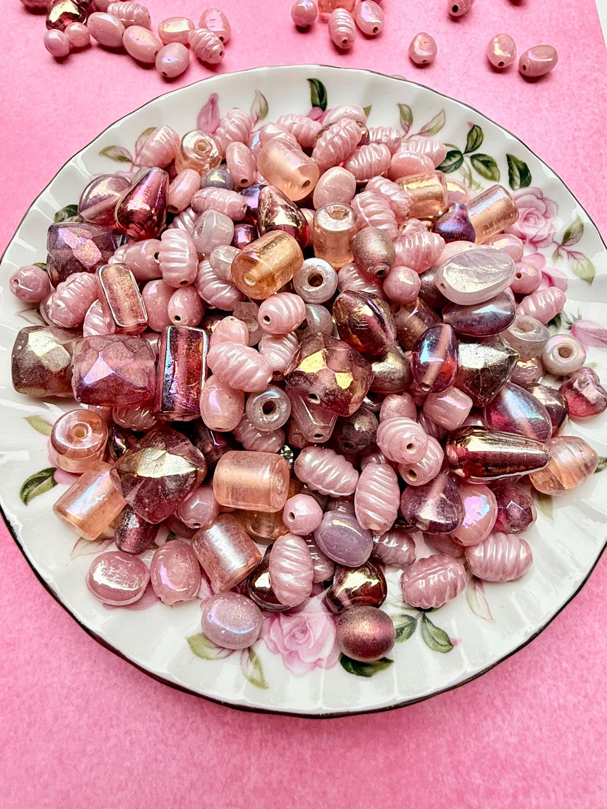 1/2 lb Pony Pink AB Glass Bead Mix – Jewelry Making Supplies – Bulk Half Pound