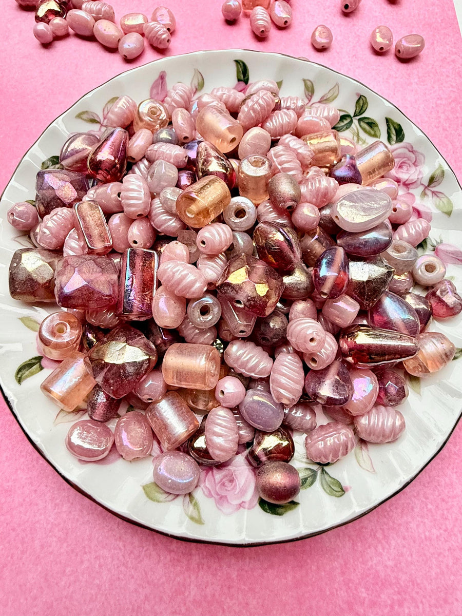 1/2 lb Pony Pink AB Glass Bead Mix – Jewelry Making Supplies – Bulk Half Pound