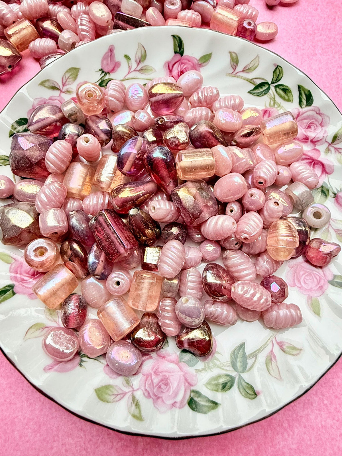 1/2 lb Pony Pink AB Glass Bead Mix – Jewelry Making Supplies – Bulk Half Pound