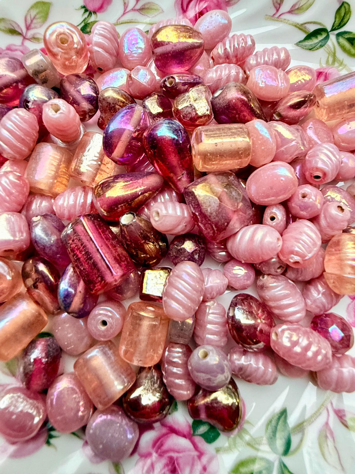 1/2 lb Pony Pink AB Glass Bead Mix – Jewelry Making Supplies – Bulk Half Pound
