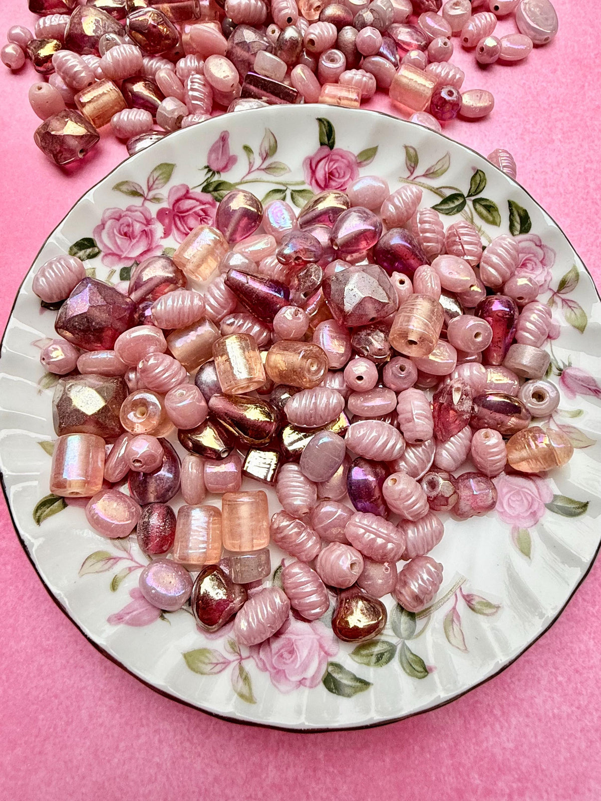 1/2 lb Pony Pink AB Glass Bead Mix – Jewelry Making Supplies – Bulk Half Pound