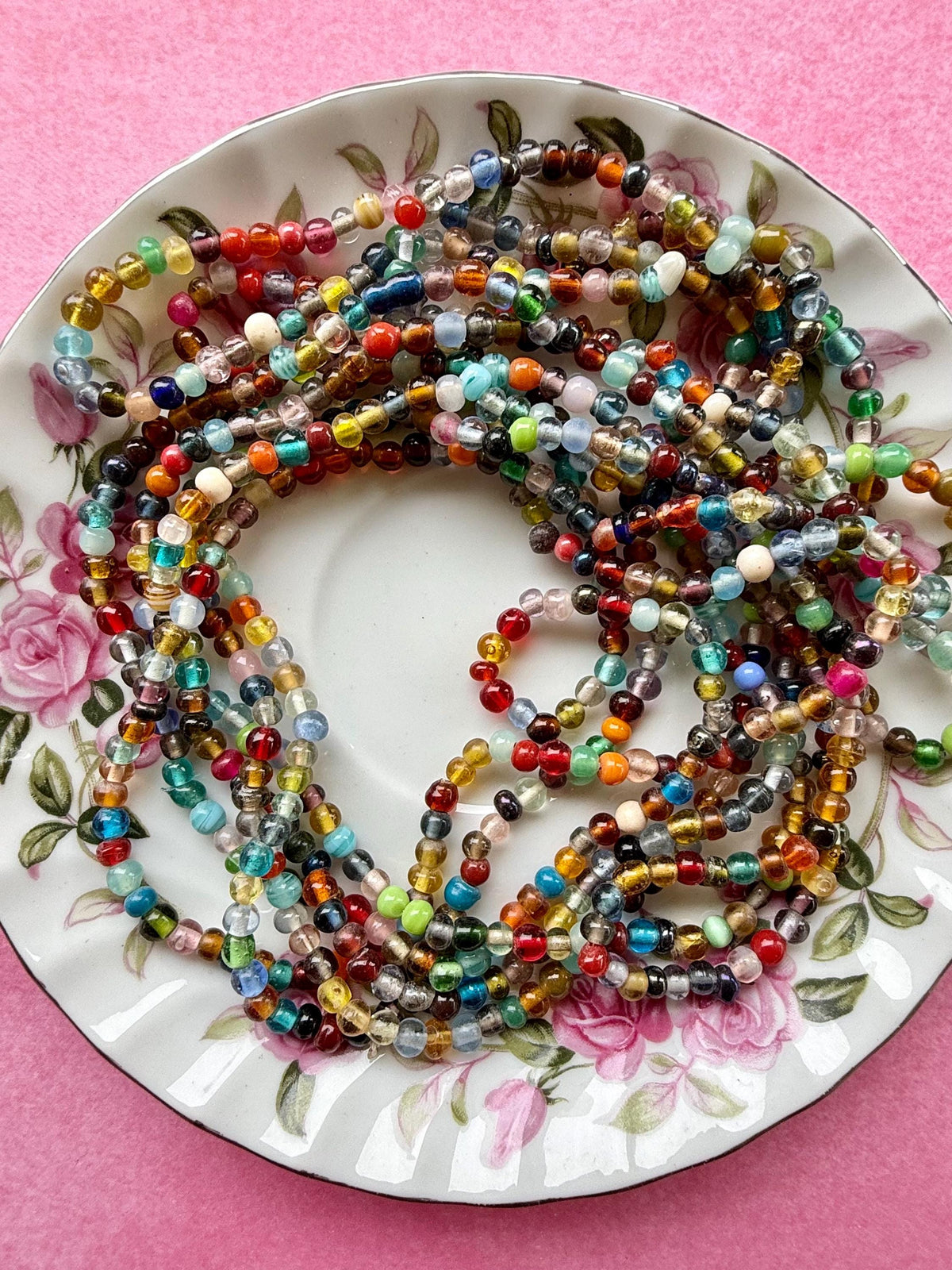 36” Treasure Glass Bead Strand Mix | 4-7mm | Small Assorted Colorful Bead Strands