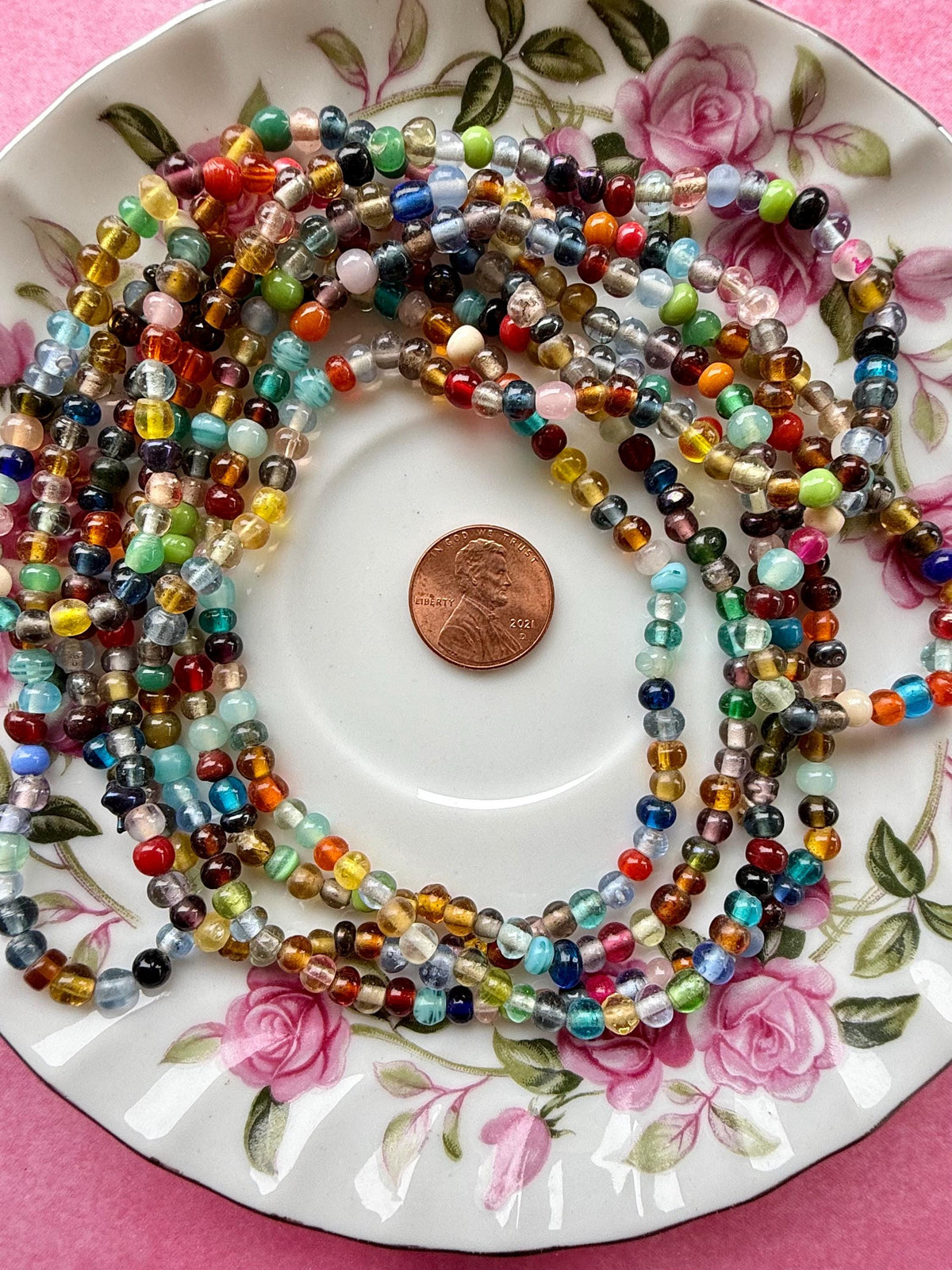 36” Treasure Glass Bead Strand Mix | 4-7mm | Small Assorted Colorful Bead Strands