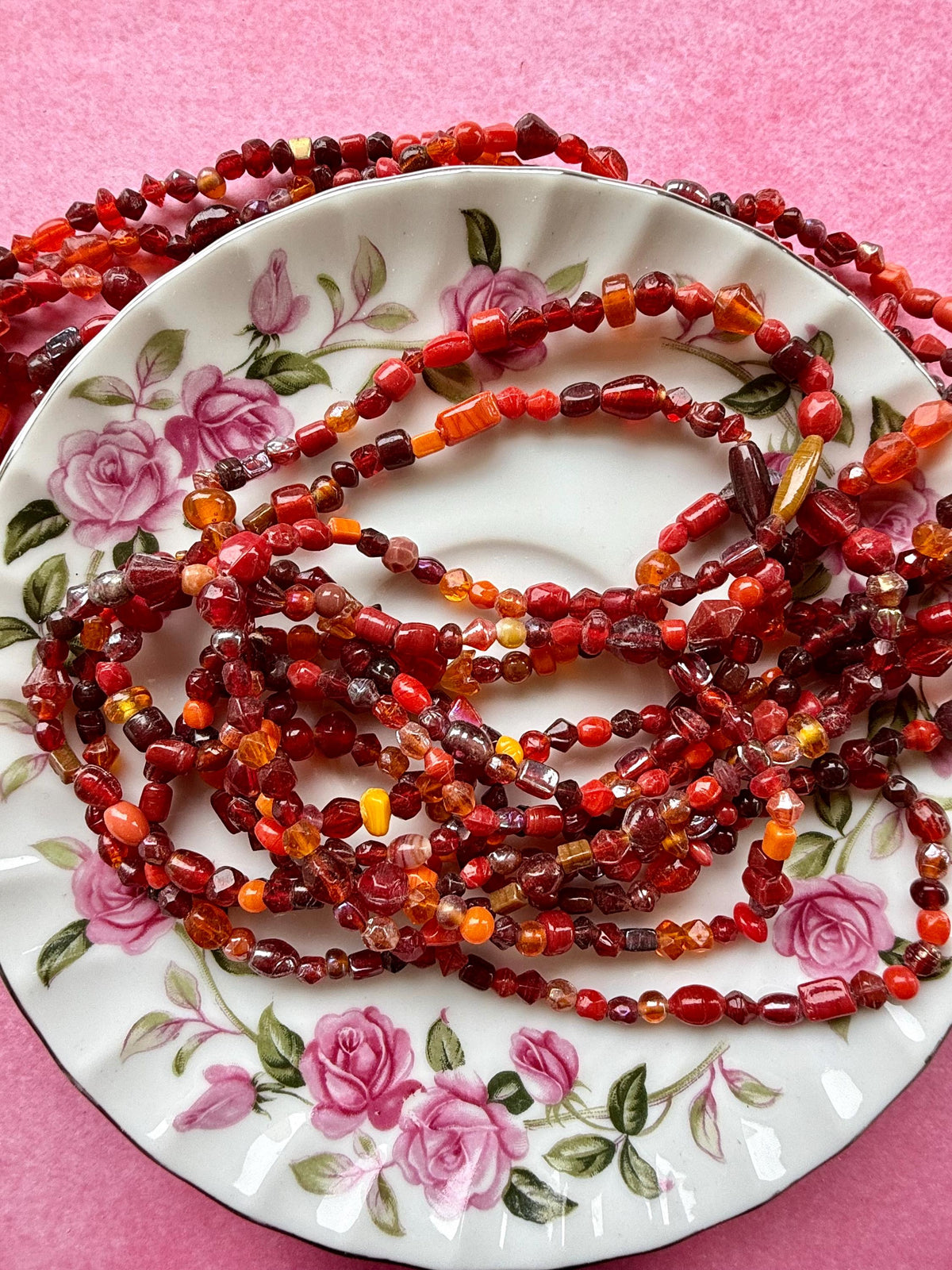 36” Autumn Glass Bead Strand Mix | 4-7mm Small Assorted Bead Strands