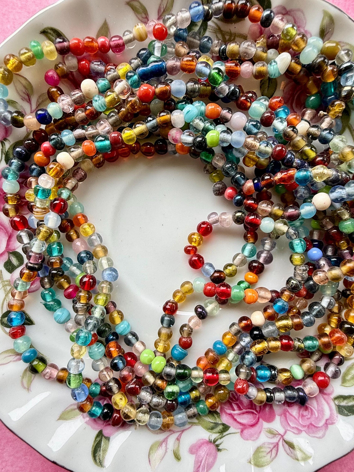 36” Treasure Glass Bead Strand Mix | 4-7mm | Small Assorted Colorful Bead Strands