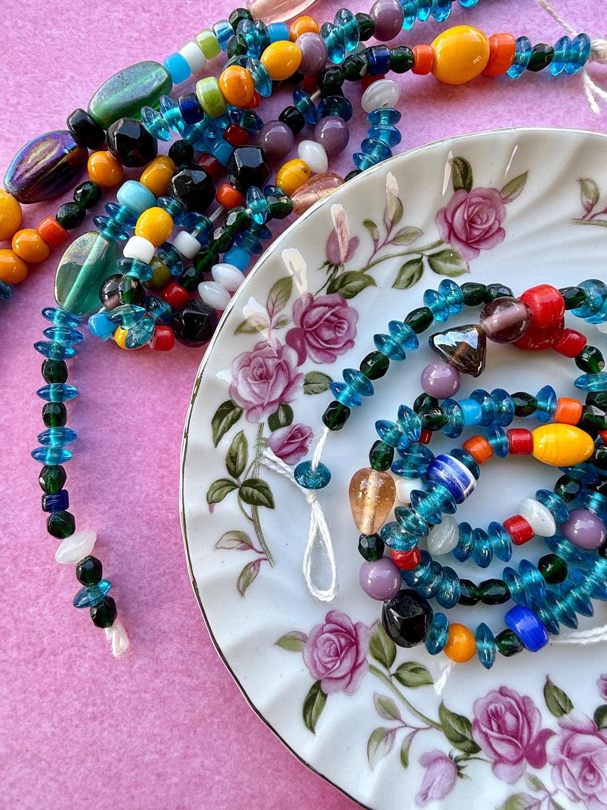 24” Nomad Mix | Assorted Glass Bead Strand | Mixed Shapes & Colors | Jewelry Making Supplies