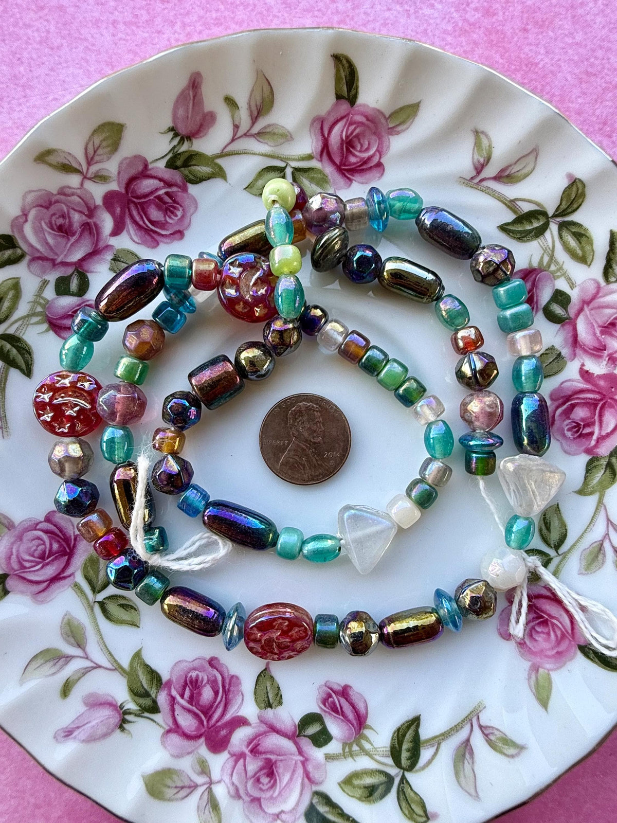 24" Aurora Mix Glass Bead Strand | Iridescent Faceted Beads for Jewelry Making