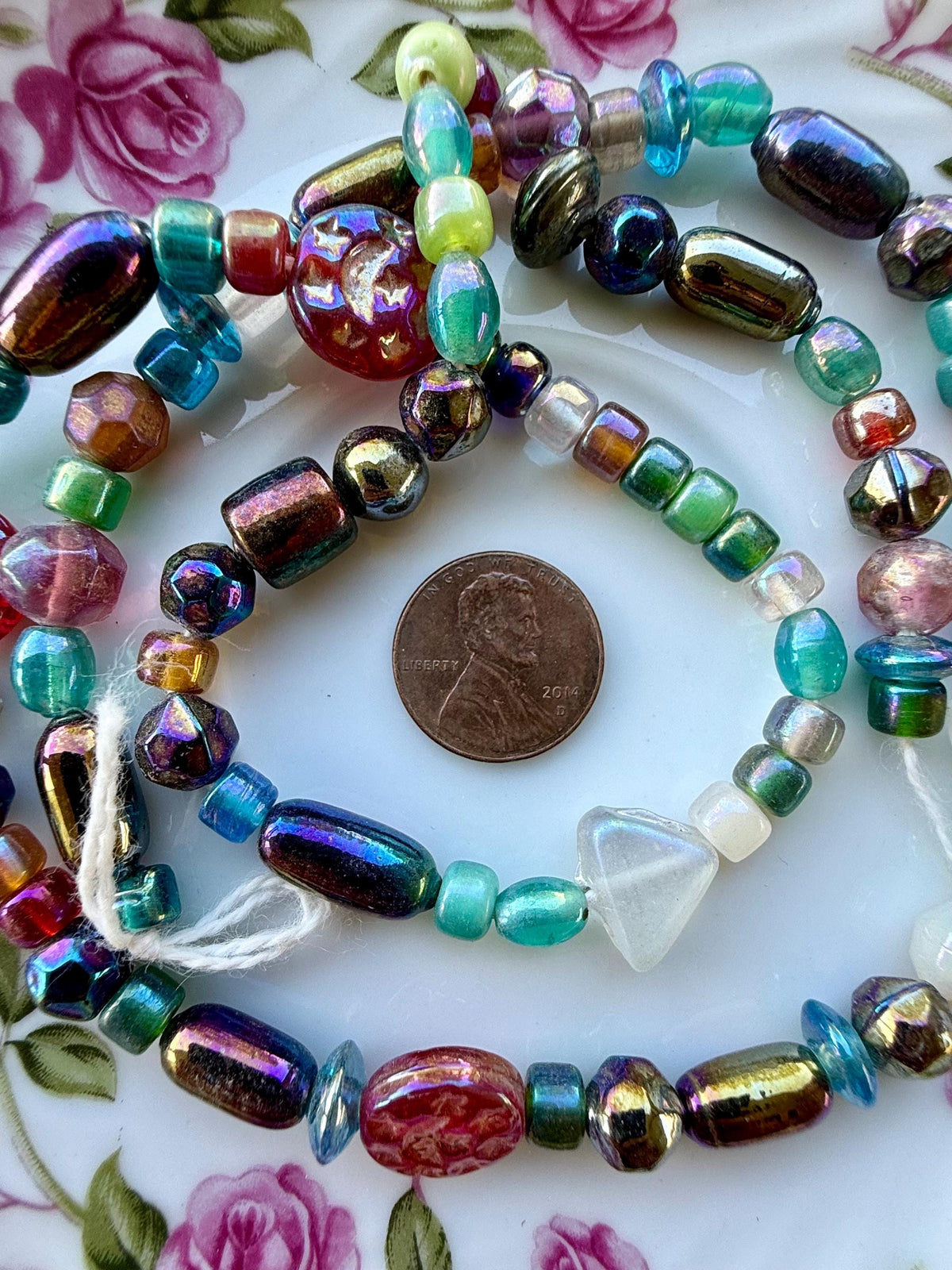 24" Aurora Mix Glass Bead Strand | Iridescent Faceted Beads for Jewelry Making