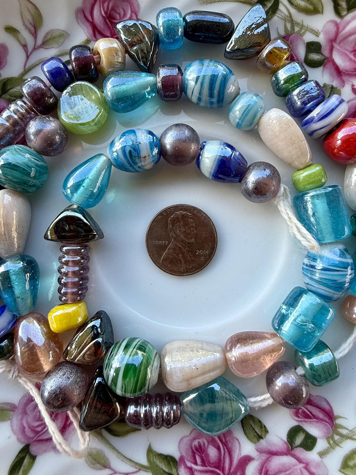 24” Moonlight Mix Glass Bead Strand | Assorted Glass Beads | Jewelry Making | Pre-Strung Craft Beads
