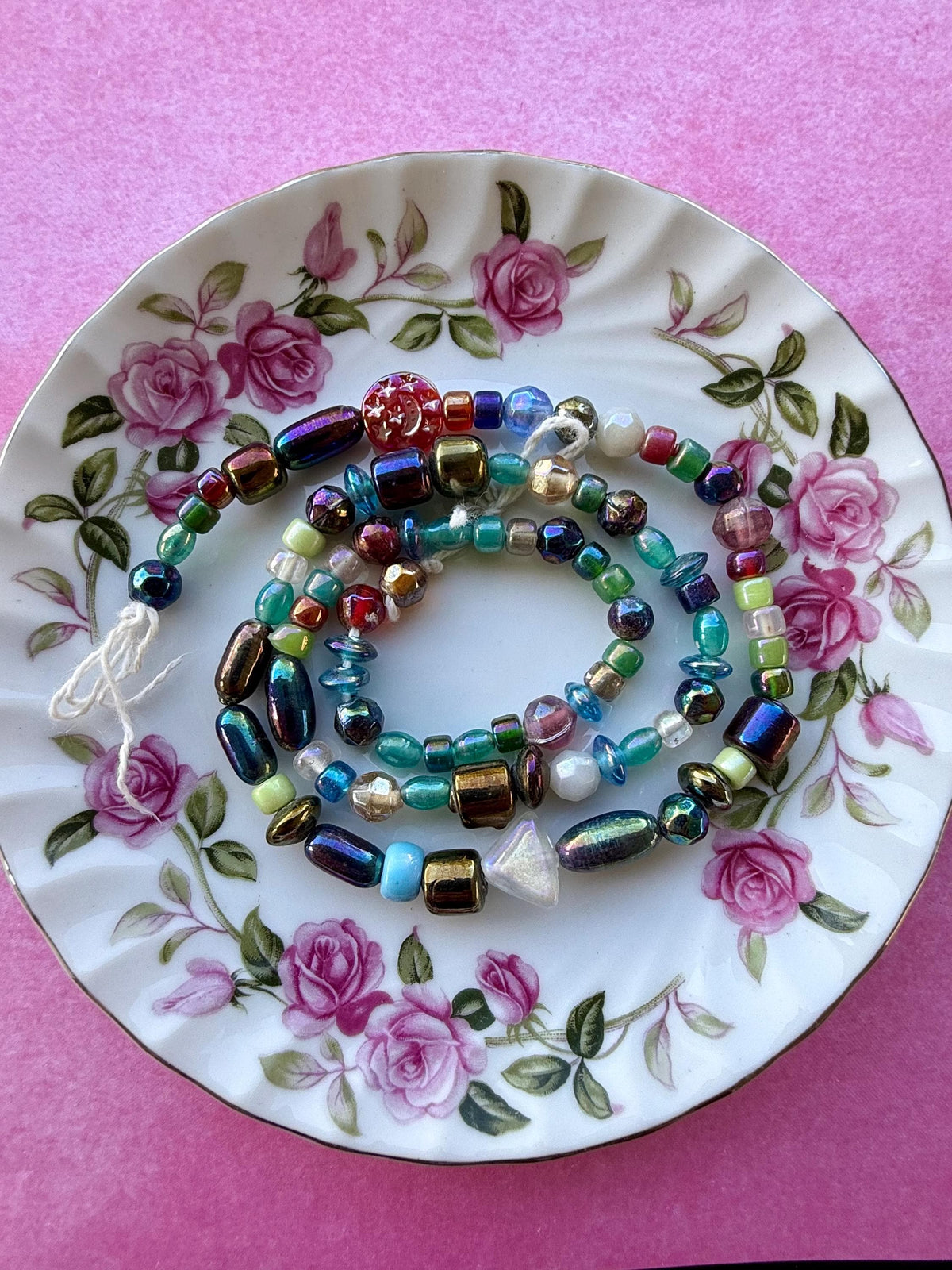 24" Aurora Mix Glass Bead Strand | Iridescent Faceted Beads for Jewelry Making
