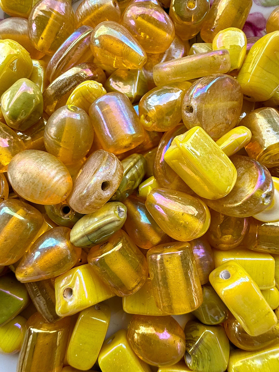 1/2 lb Golden Hour Glass AB Bead Mix-Assorted Random Glass Bead Mix – Bulk Beads for Jewelry Making