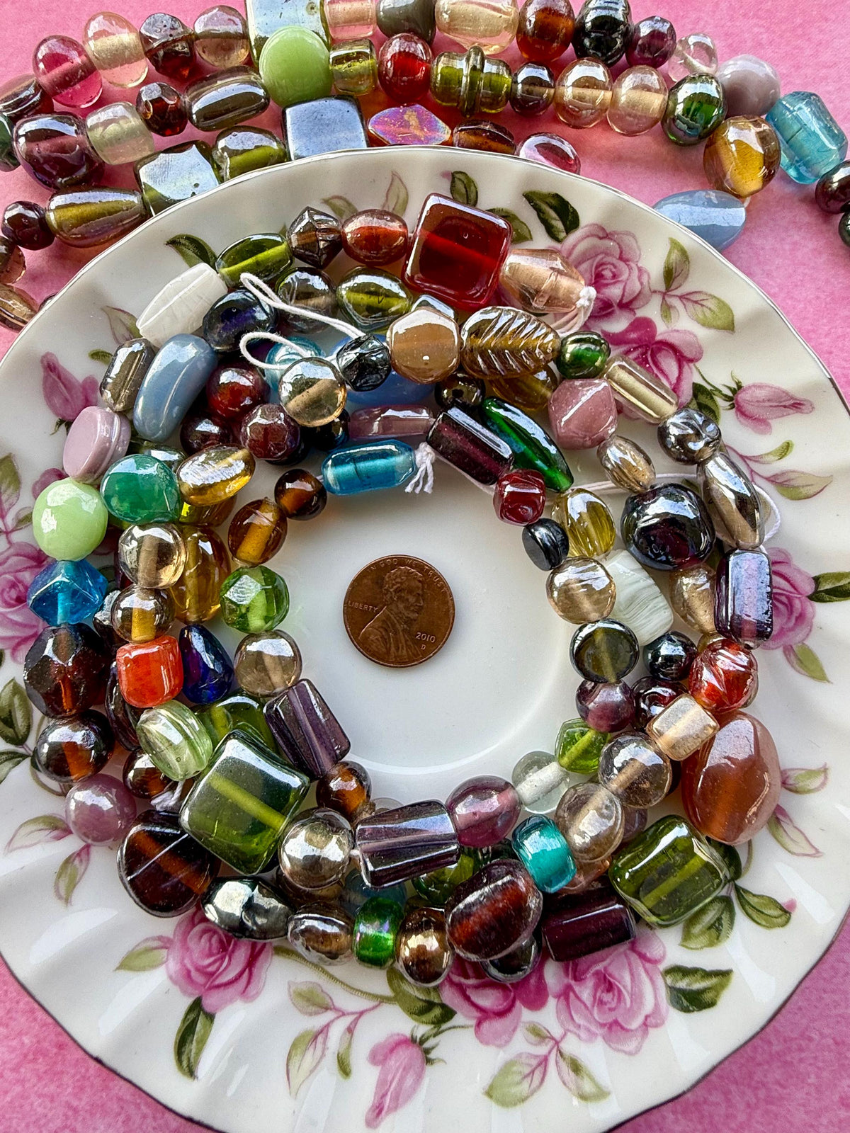24" Caravan Luster Glass Beads | Earth Tones, Jewel Colors for Jewelry Making