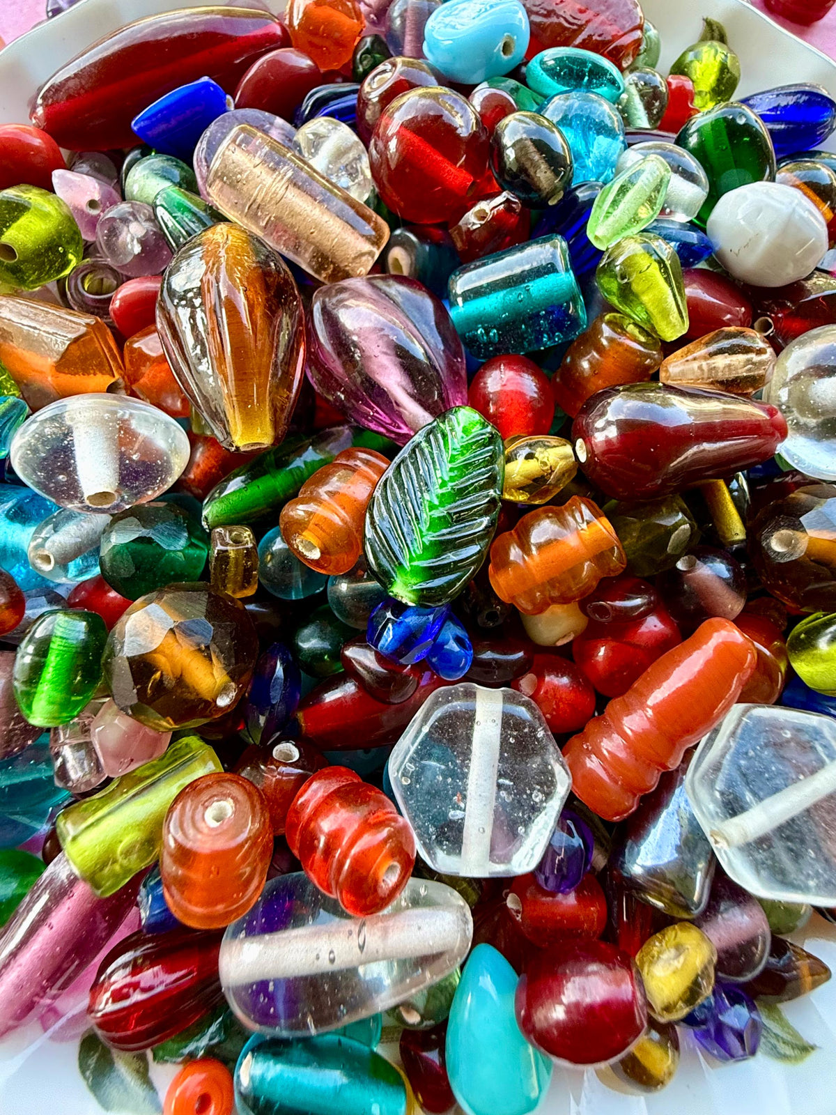 1/2 lb Treasure Mix Glass Beads - Assorted Random Glass Bead Mix – Bulk Beads for Jewelry Making
