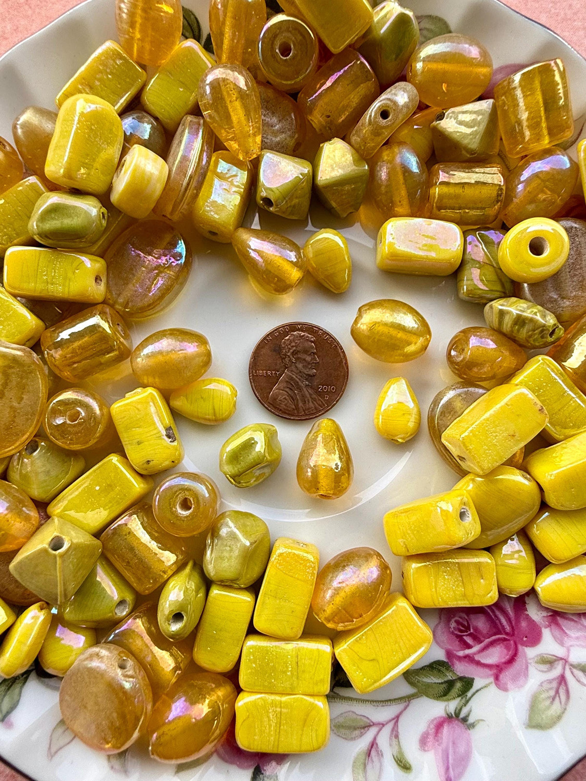 1/2 lb Golden Hour Glass AB Bead Mix-Assorted Random Glass Bead Mix – Bulk Beads for Jewelry Making