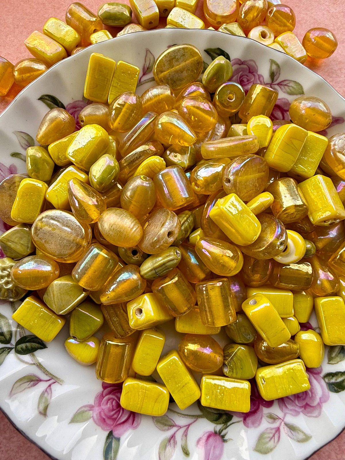1/2 lb Golden Hour Glass AB Bead Mix-Assorted Random Glass Bead Mix – Bulk Beads for Jewelry Making