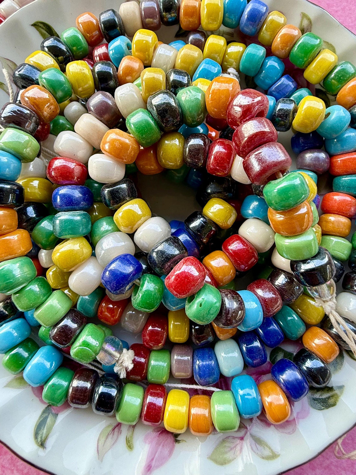 24" Confetti Glass Bead Strand | Assorted Polished Beads for Jewelry Making