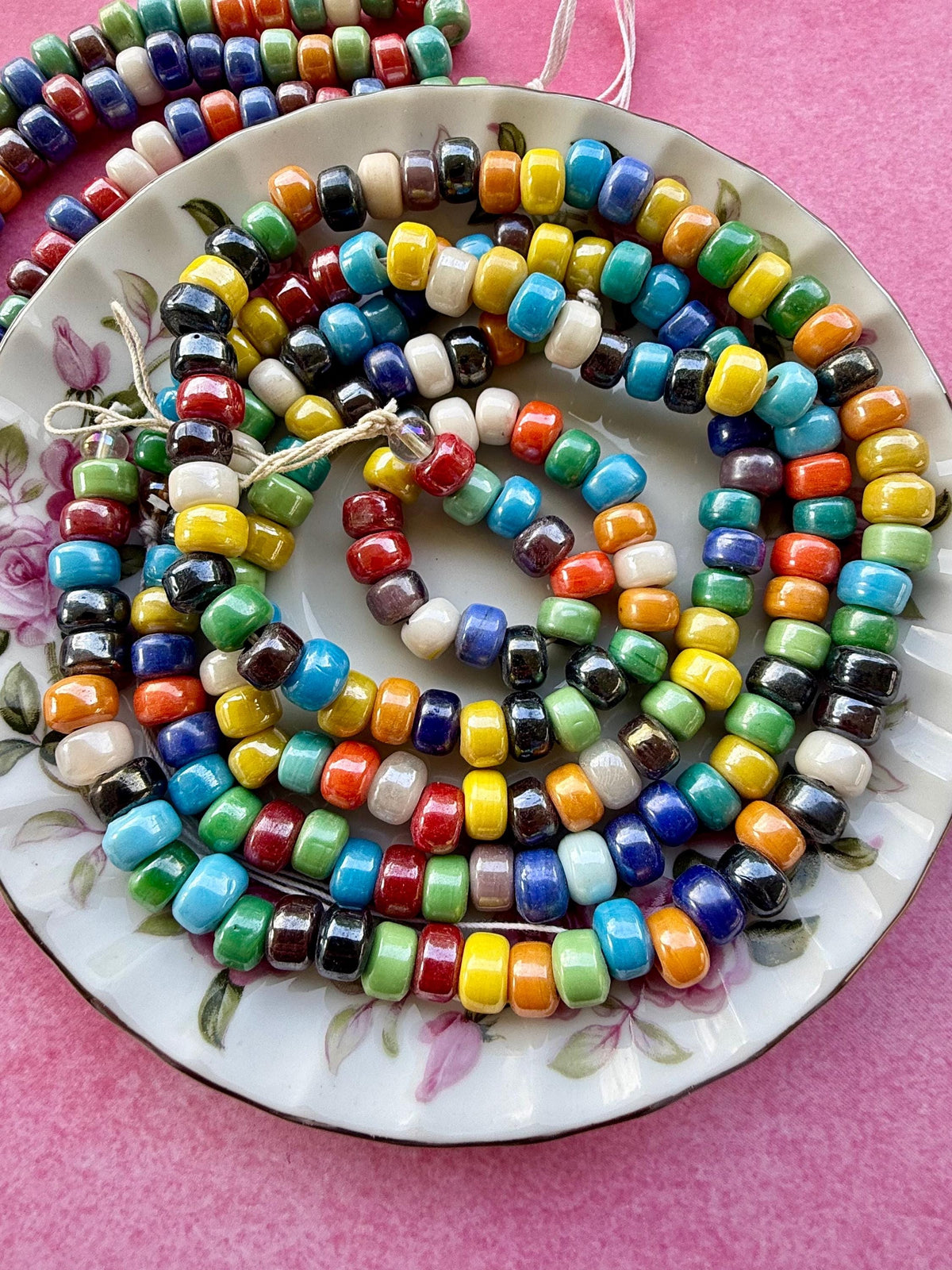24" Confetti Glass Bead Strand | Assorted Polished Beads for Jewelry Making