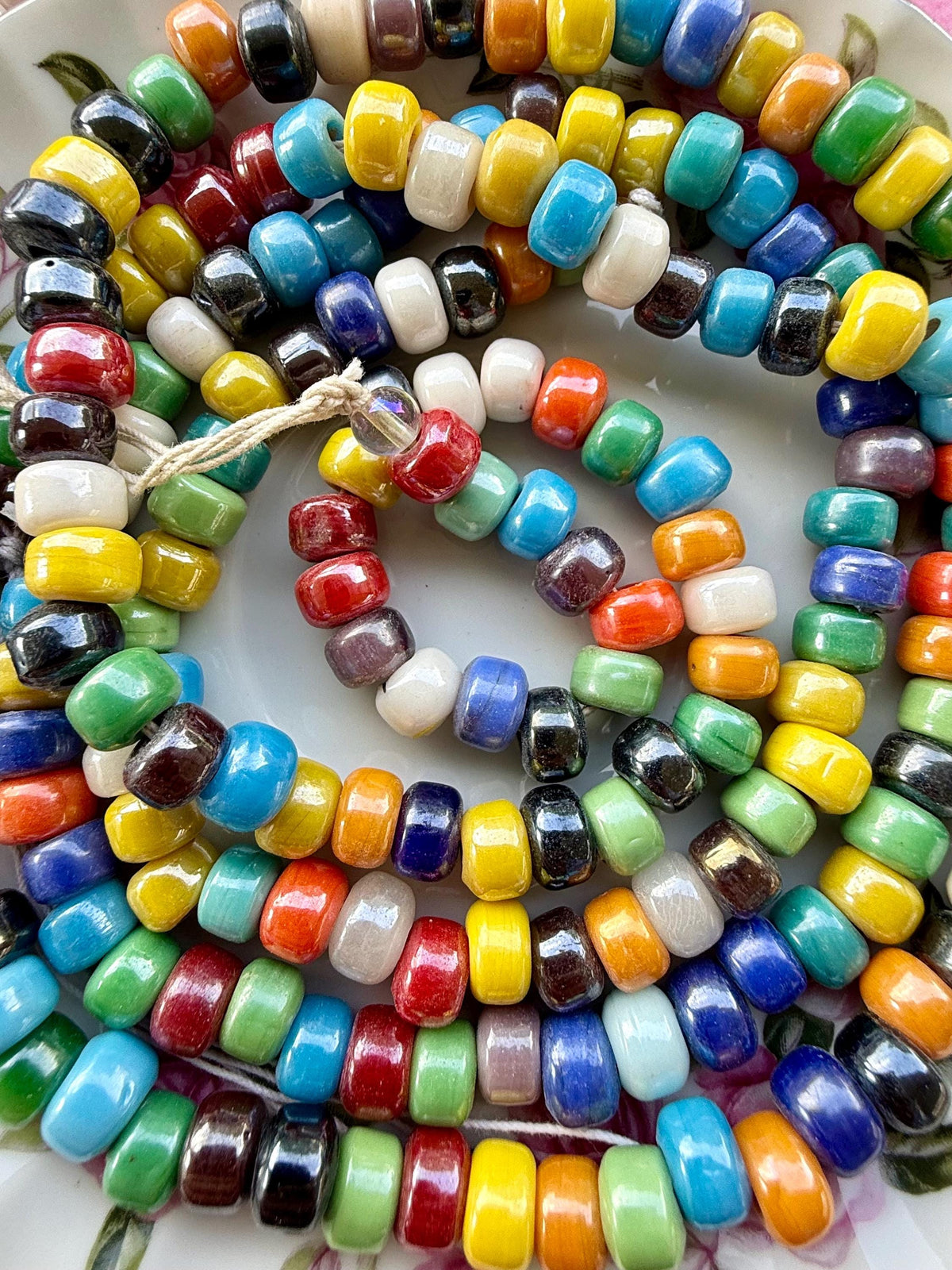 24" Confetti Glass Bead Strand | Assorted Polished Beads for Jewelry Making