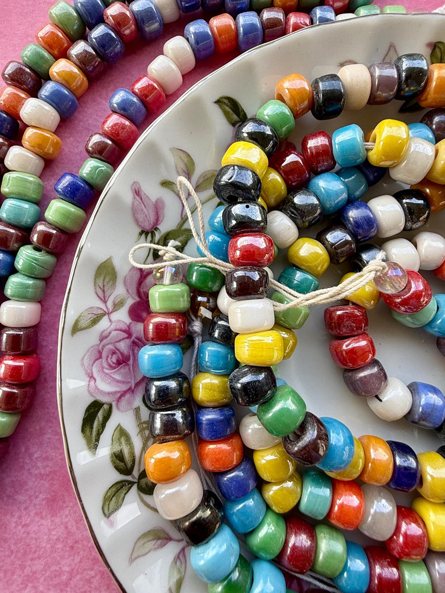 24" Confetti Glass Bead Strand | Assorted Polished Beads for Jewelry Making