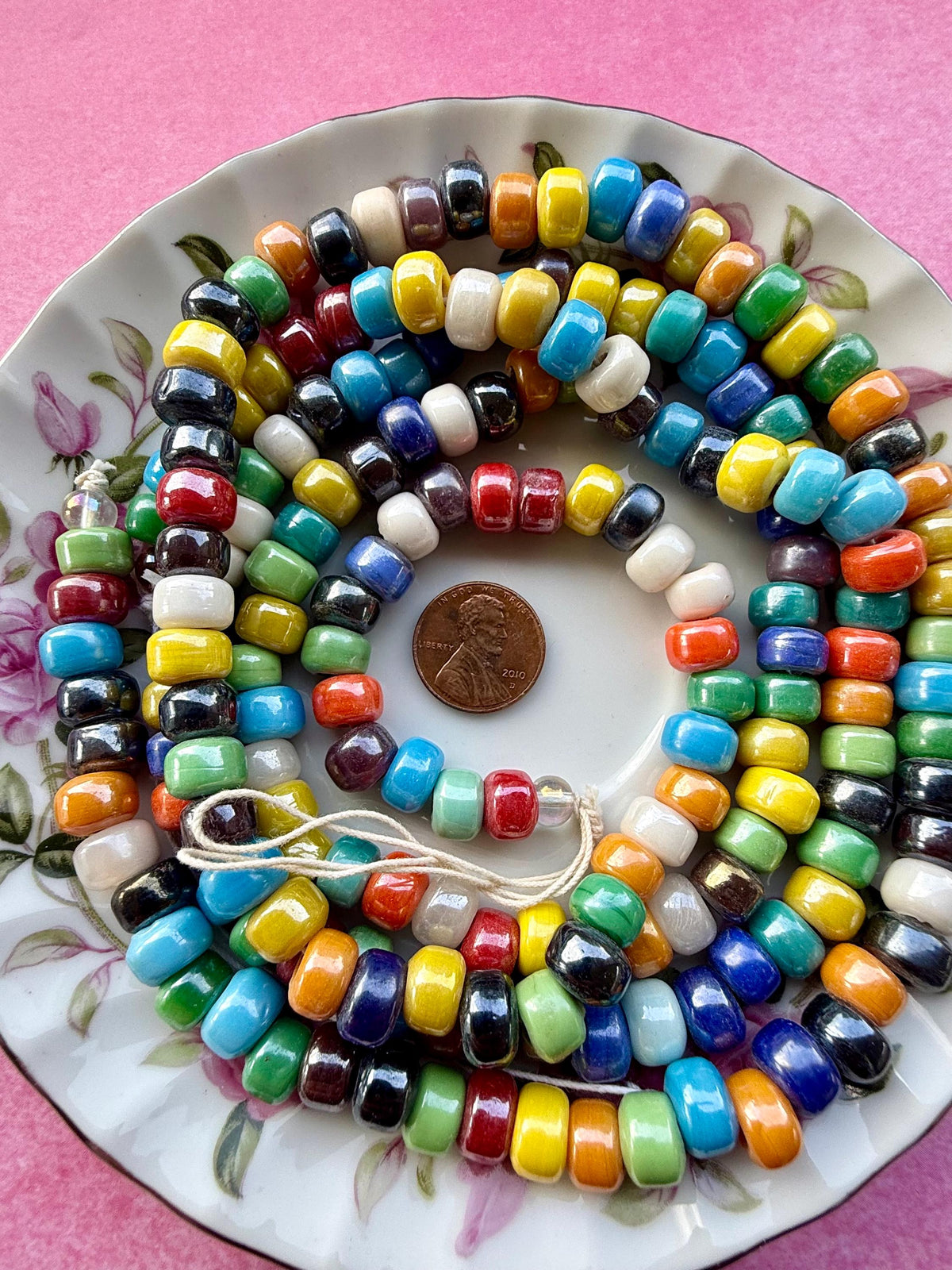 24" Confetti Glass Bead Strand | Assorted Polished Beads for Jewelry Making