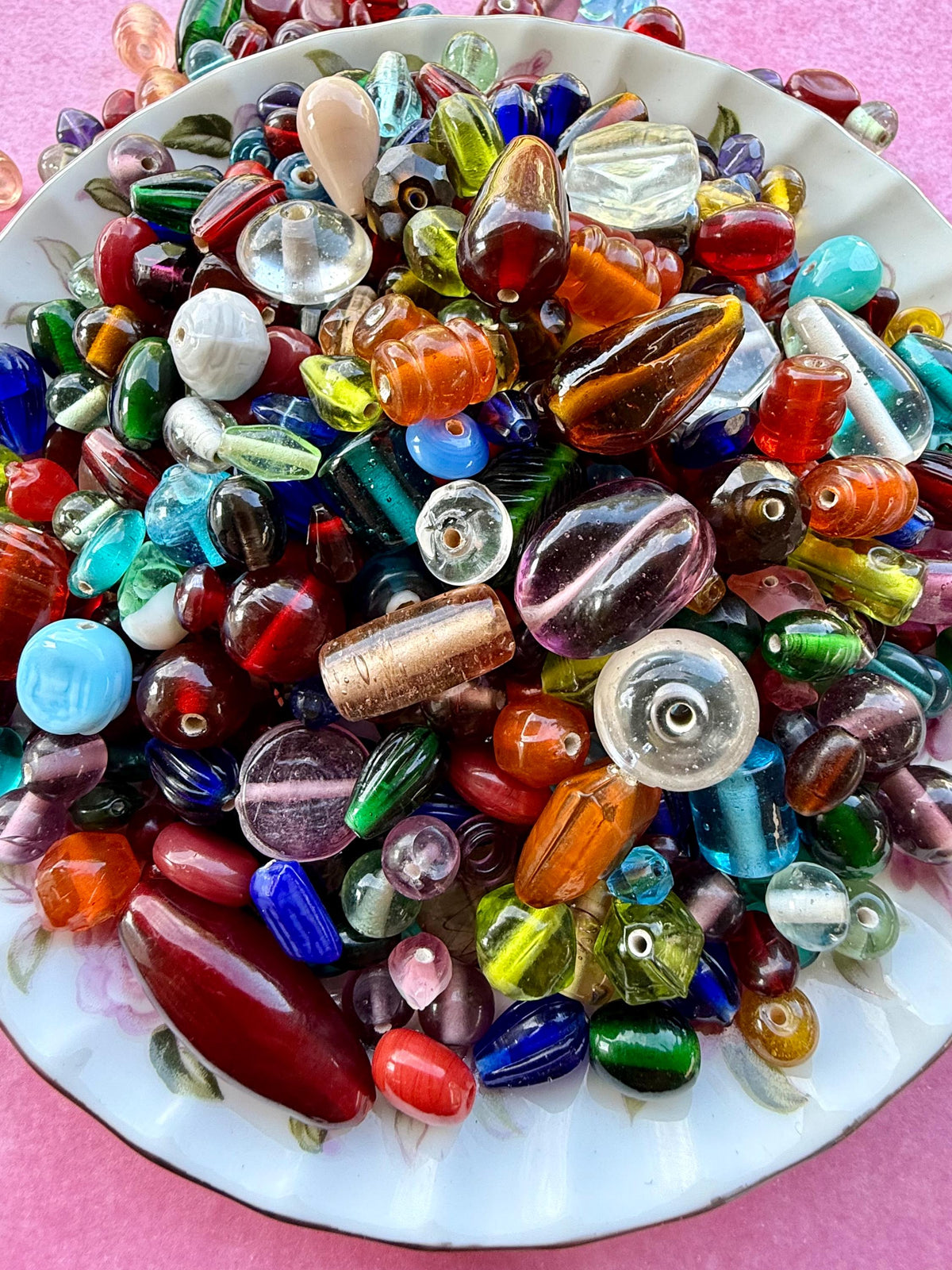 1/2 lb Treasure Mix Glass Beads - Assorted Random Glass Bead Mix – Bulk Beads for Jewelry Making