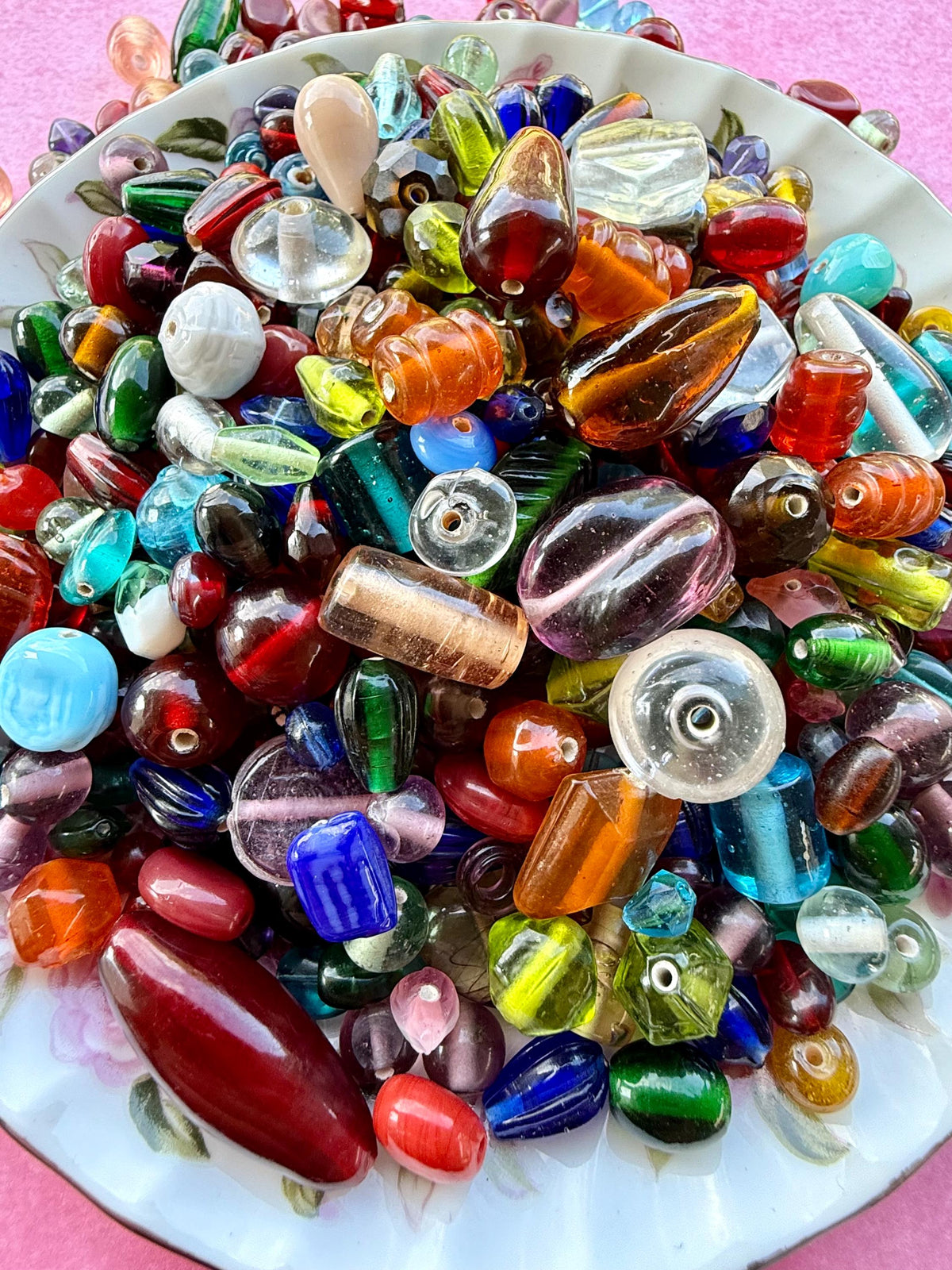 1/2 lb Treasure Mix Glass Beads - Assorted Random Glass Bead Mix – Bulk Beads for Jewelry Making