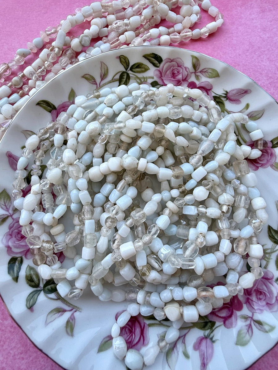 36” Winter Pearl Glass Bead Strand Mix | 4-7mm Small Assorted Glass Beads