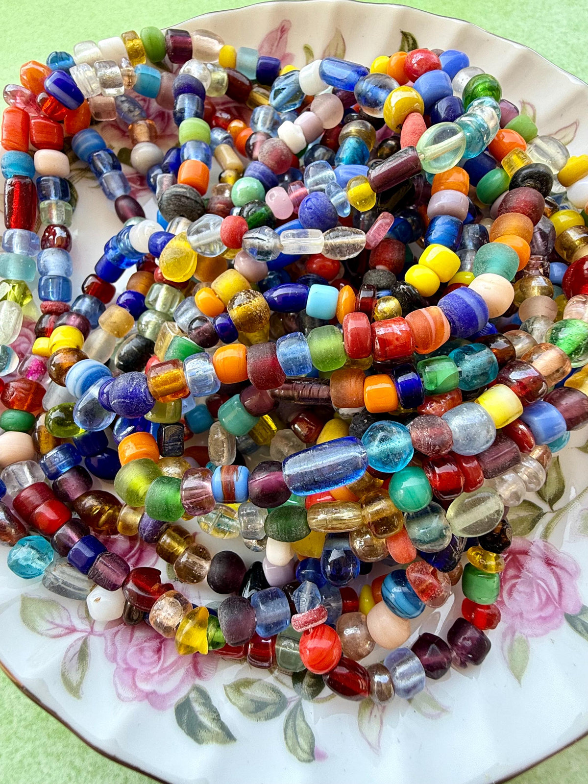 36” Rainbow Treasure Glass Bead Strand Mix | 5-9mm Assorted Glass Beads