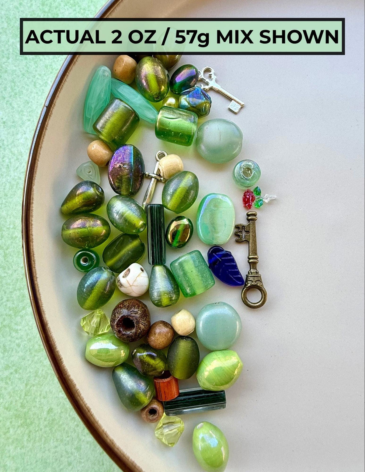 Enchanted Forest Crafter’s Mix | Glass Beads, Wood Pieces, Charms, Stones & Woodland Craft Mix