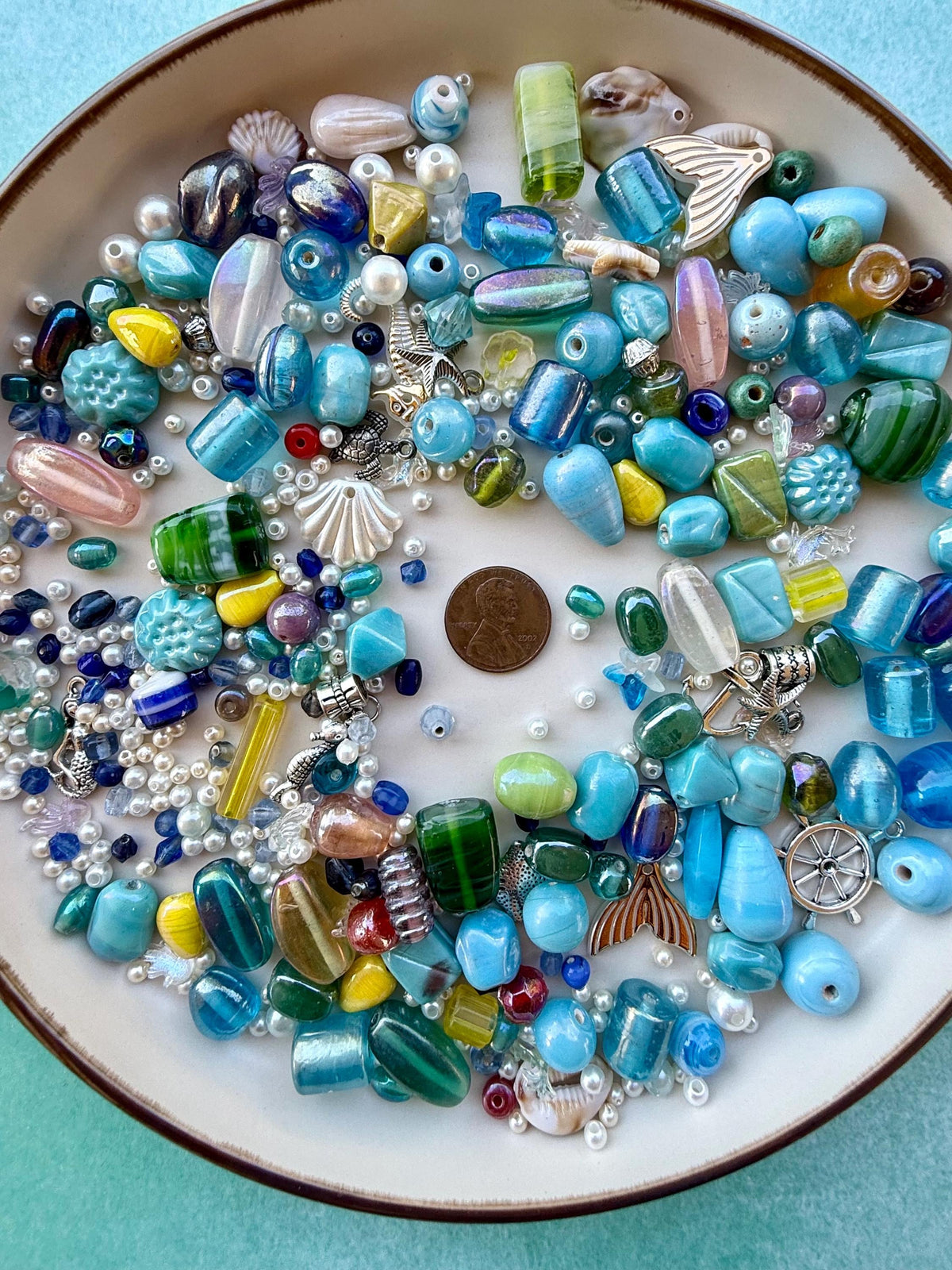 Sunken Treasure Crafter’s Mix | Glass Beads, Shells, Pearls, Charms & Ocean Craft Mix