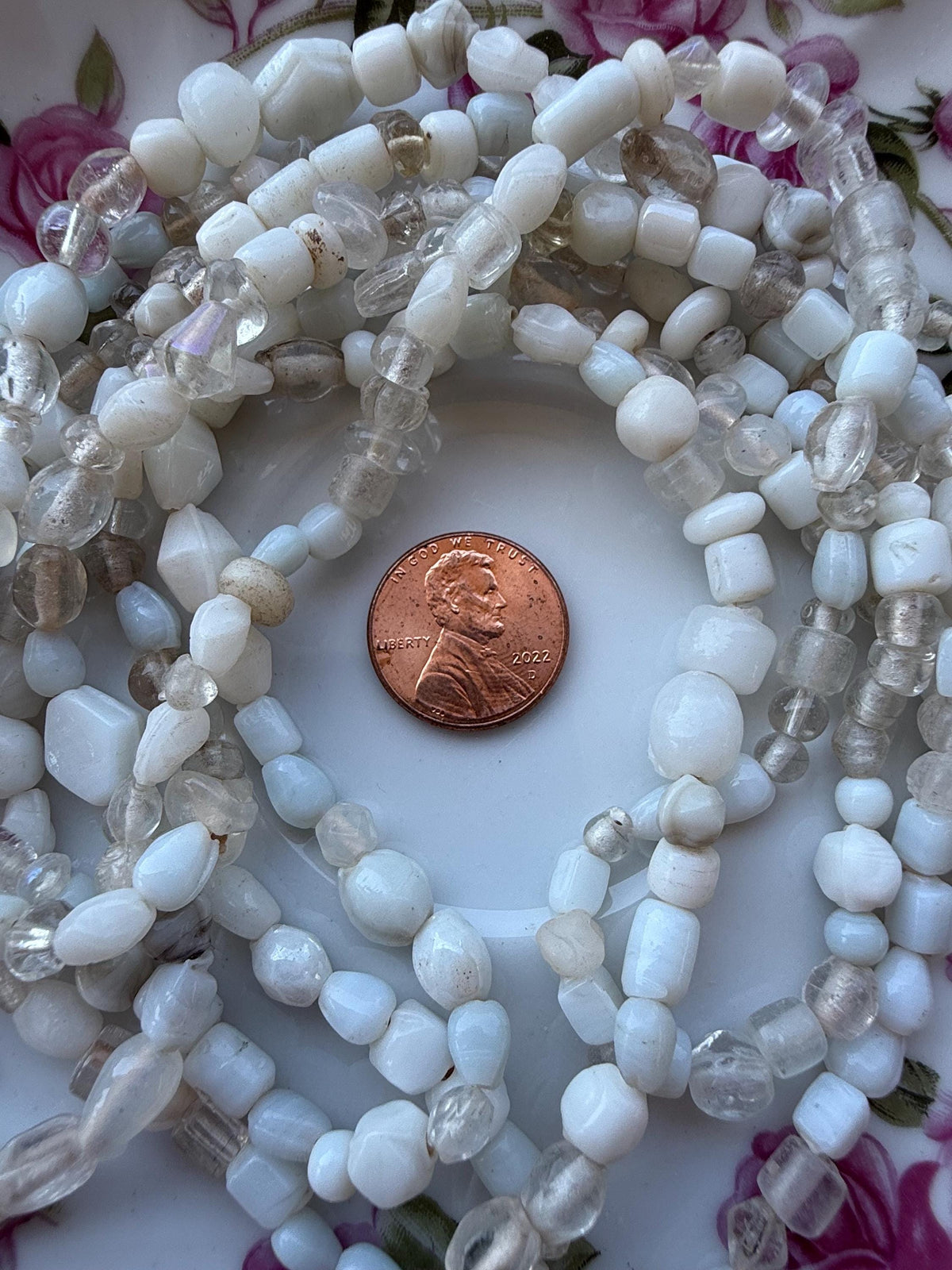 36” Winter Pearl Glass Bead Strand Mix | 4-7mm Small Assorted Glass Beads
