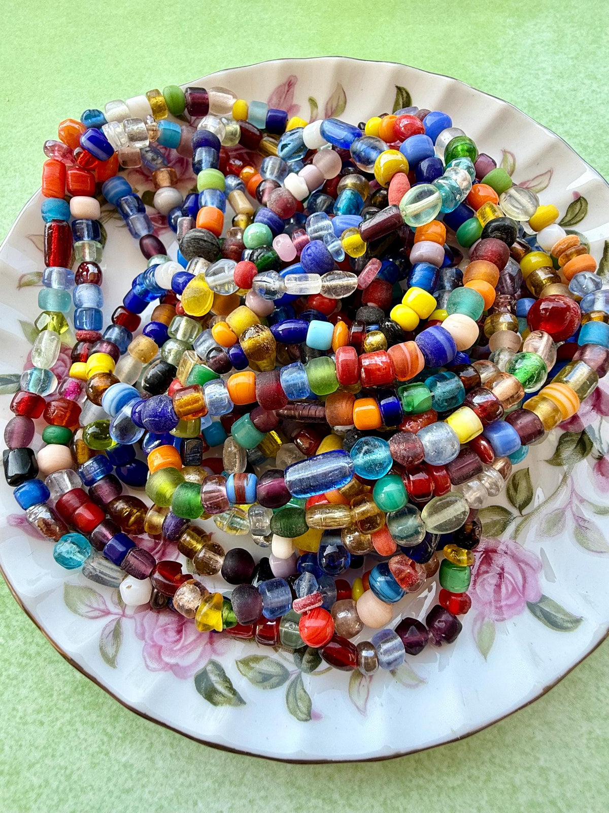 36” Rainbow Treasure Glass Bead Strand Mix | 5-9mm Assorted Glass Beads