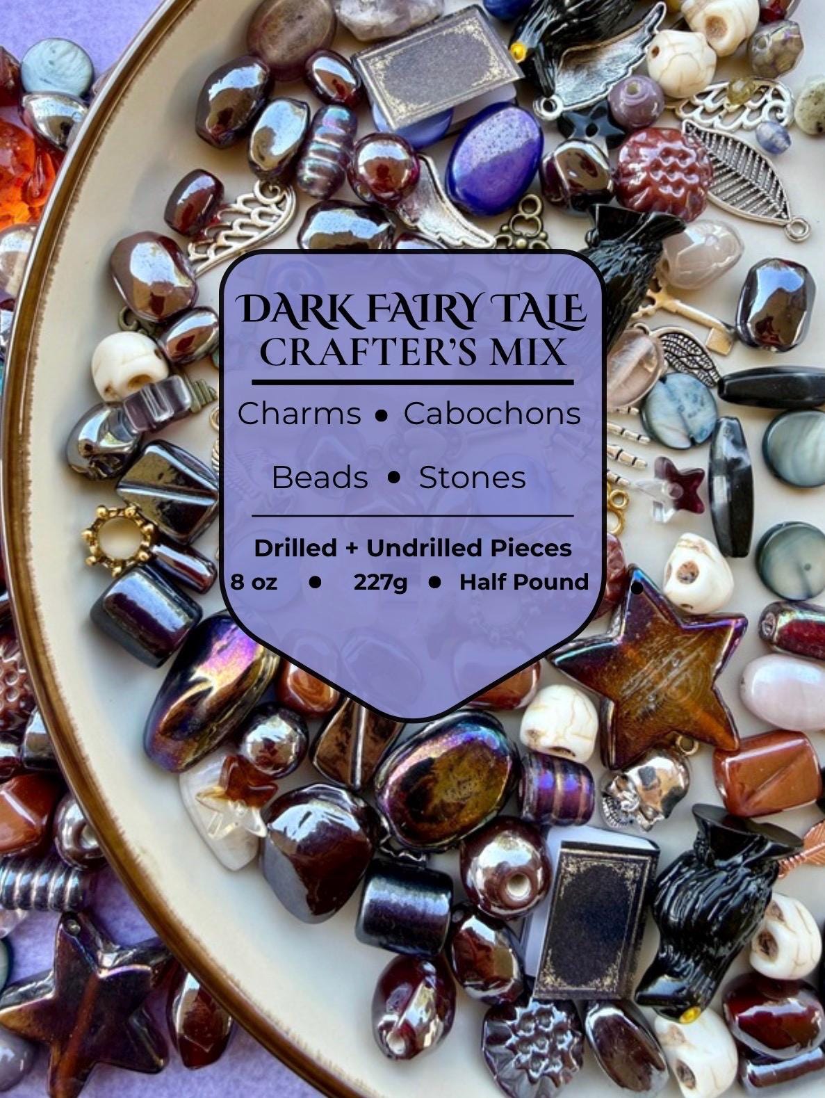 Dark Fairy Tale Crafter’s Mix | Glass Beads, Charms, Stones, Cabochons & Gothic Fantasy Craft Mix