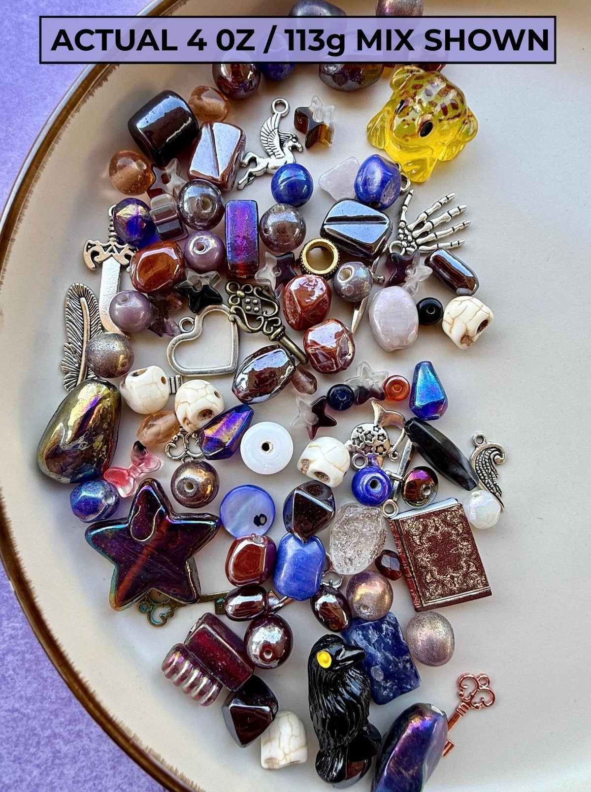 Dark Fairy Tale Crafter’s Mix | Glass Beads, Charms, Stones, Cabochons & Gothic Fantasy Craft Mix