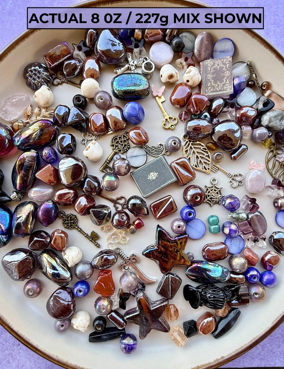 Dark Fairy Tale Crafter’s Mix | Glass Beads, Charms, Stones, Cabochons & Gothic Fantasy Craft Mix