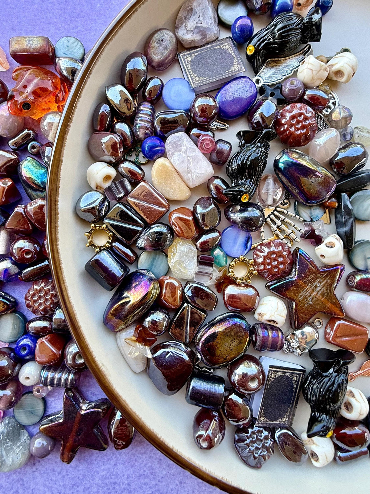 Dark Fairy Tale Crafter’s Mix | Glass Beads, Charms, Stones, Cabochons & Gothic Fantasy Craft Mix