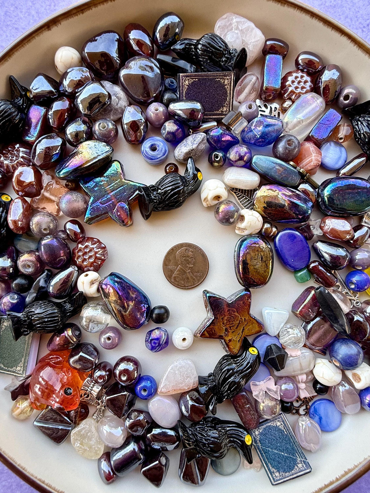Dark Fairy Tale Crafter’s Mix | Glass Beads, Charms, Stones, Cabochons & Gothic Fantasy Craft Mix