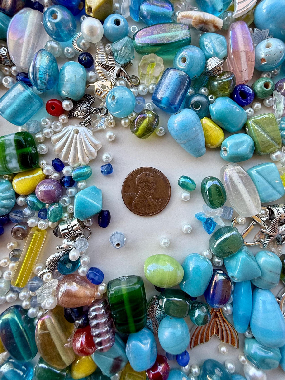 Sunken Treasure Crafter’s Mix | Glass Beads, Shells, Pearls, Charms & Ocean Craft Mix