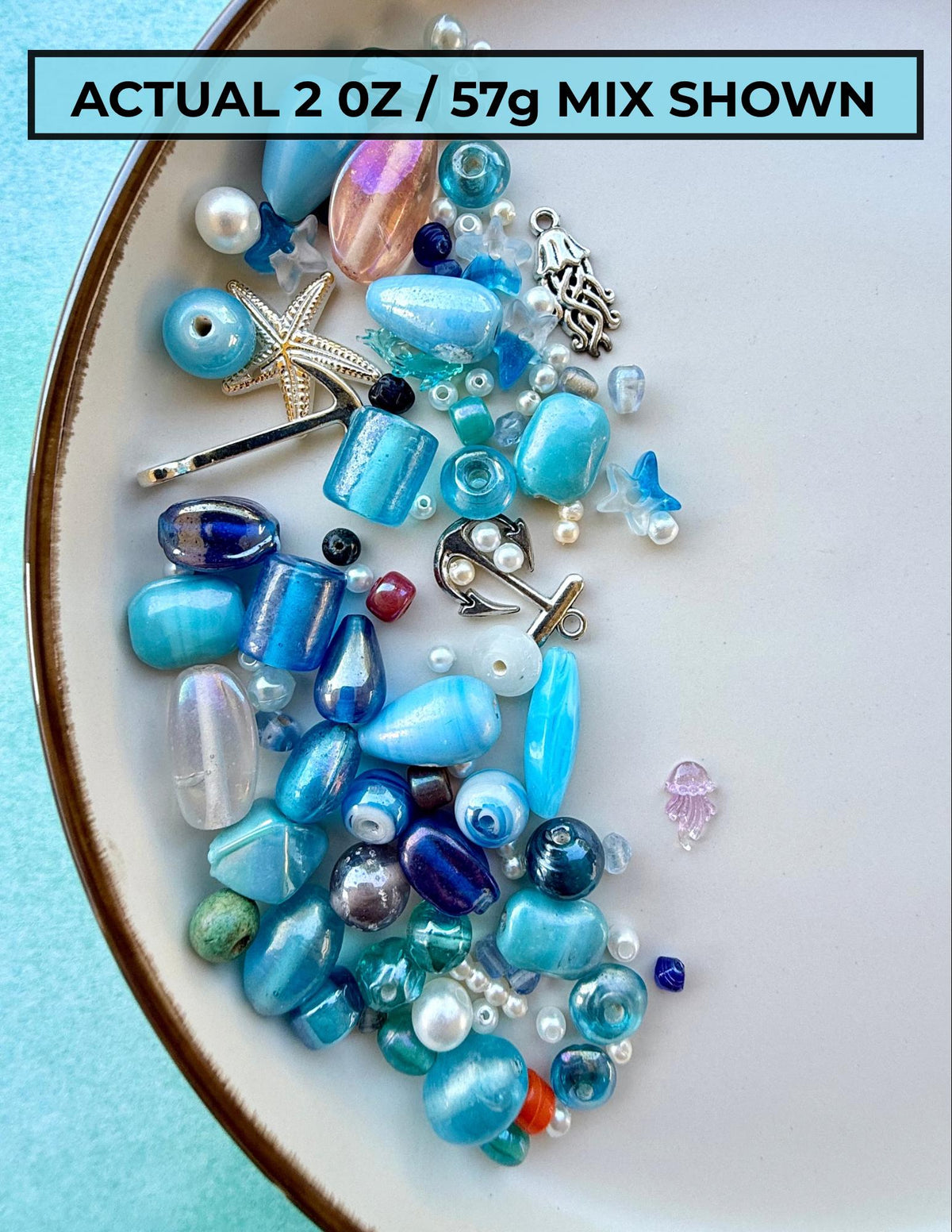 Sunken Treasure Crafter’s Mix | Glass Beads, Shells, Pearls, Charms & Ocean Craft Mix