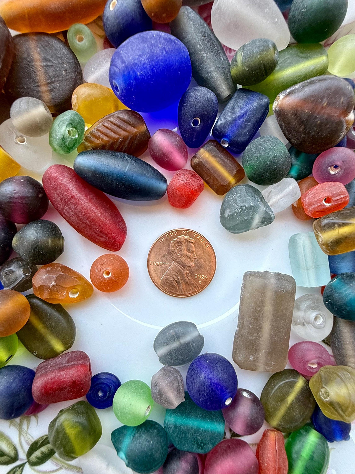 1/2 lb Frosted Treasure Mix Glass Beads - Assorted Random Glass Bead Mix – Bulk Beads for Jewelry Making