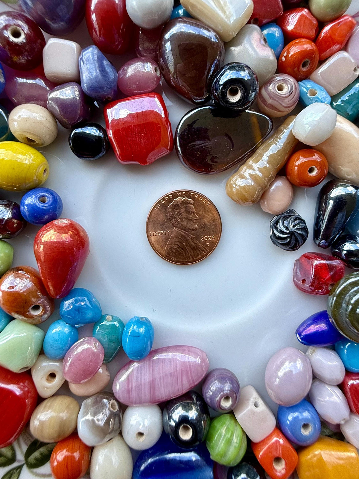 1/2 lb Luster Treasure Mix Glass Beads - Assorted Random Glass Bead Mix – Bulk Beads for Jewelry Making