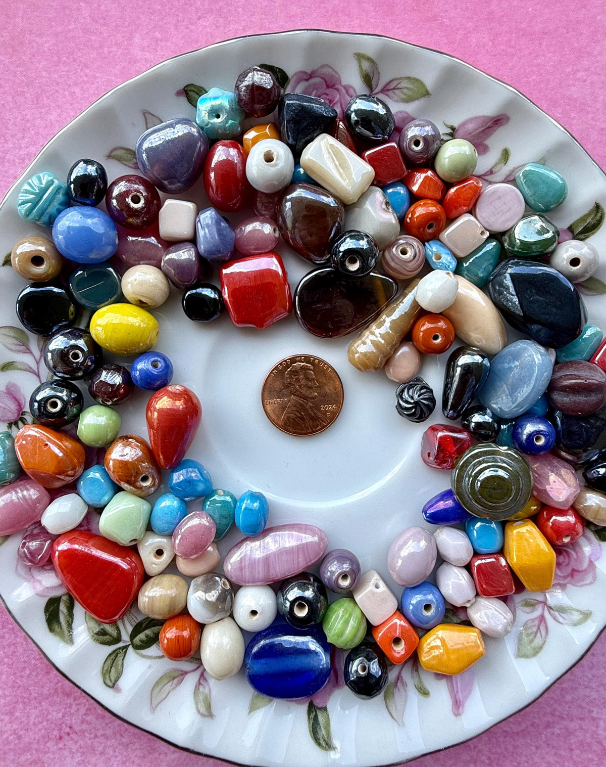1/2 lb Luster Treasure Mix Glass Beads - Assorted Random Glass Bead Mix – Bulk Beads for Jewelry Making
