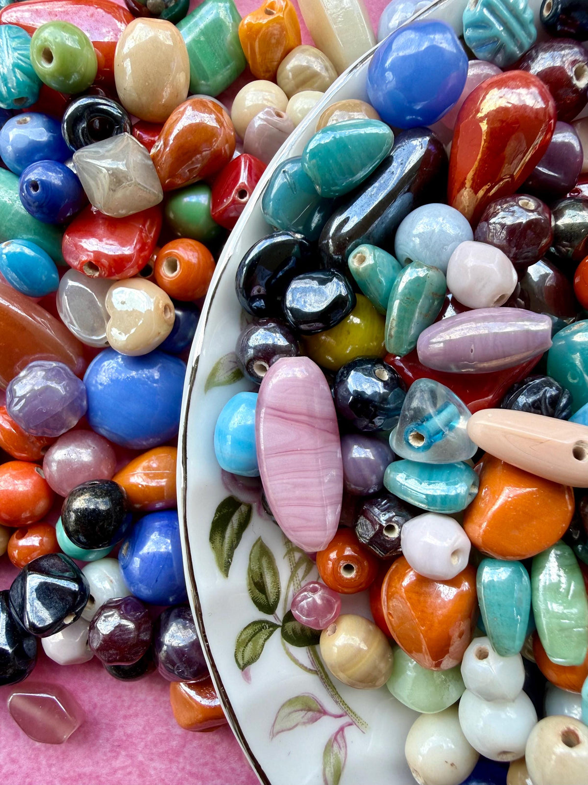 1/2 lb Luster Treasure Mix Glass Beads - Assorted Random Glass Bead Mix – Bulk Beads for Jewelry Making