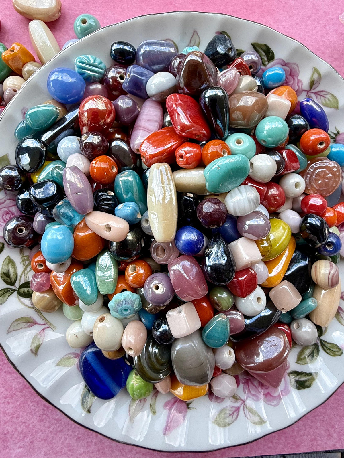 1/2 lb Luster Treasure Mix Glass Beads - Assorted Random Glass Bead Mix – Bulk Beads for Jewelry Making