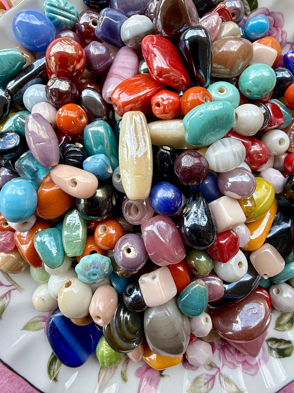 1/2 lb Luster Treasure Mix Glass Beads - Assorted Random Glass Bead Mix – Bulk Beads for Jewelry Making
