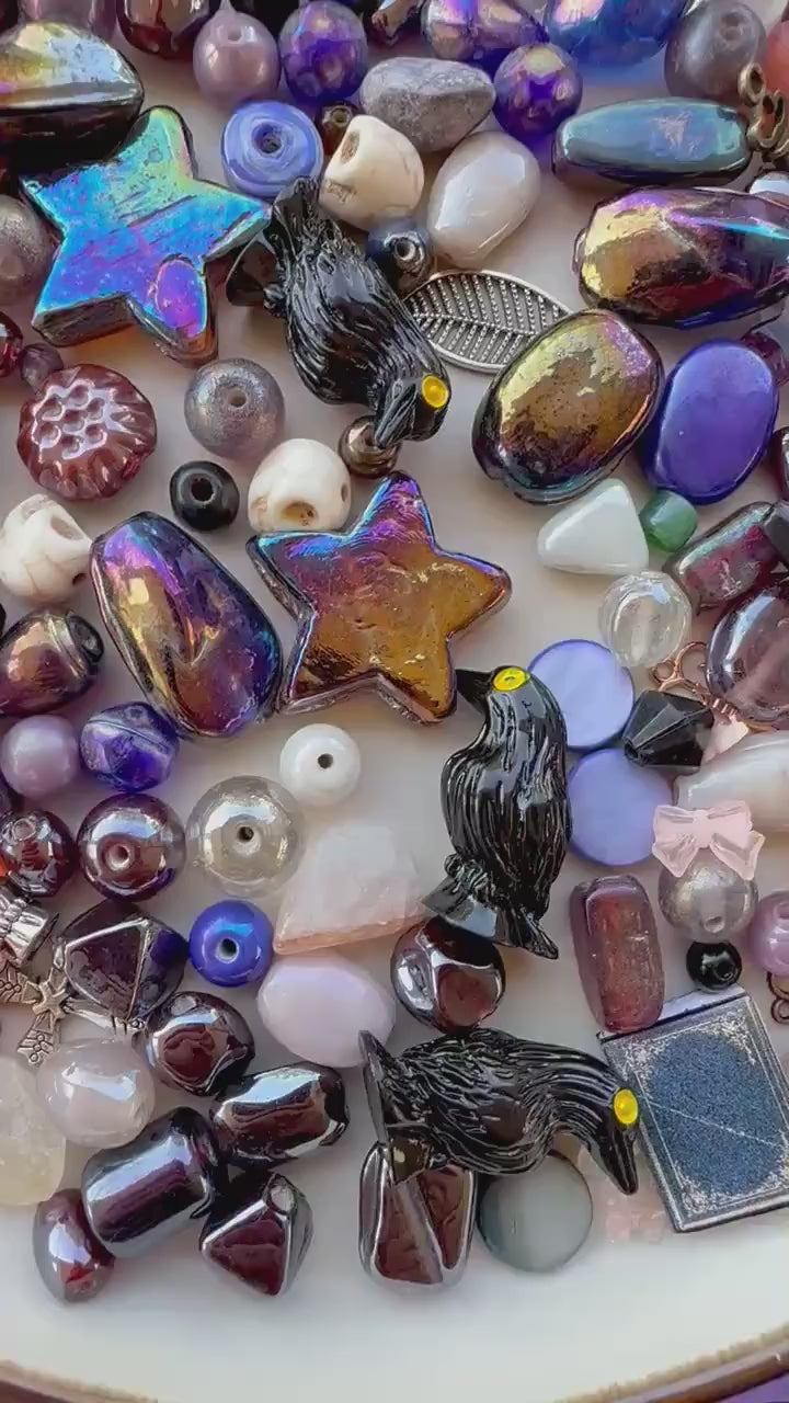 Dark Fairy Tale Crafter’s Mix | Glass Beads, Charms, Stones, Cabochons & Gothic Fantasy Craft Mix